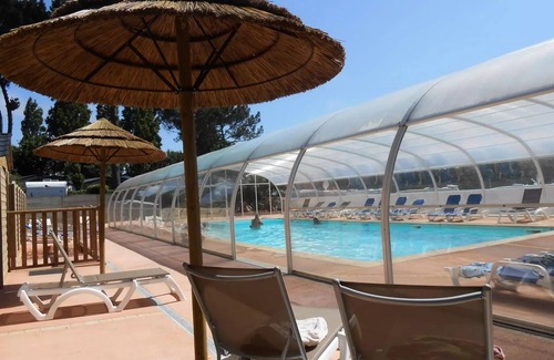 Binic House | Campsite LE PANORAMIC * - MOBILE HOME SUPER FAMILY 2 36M2 with semi covered wood terrace 6 people