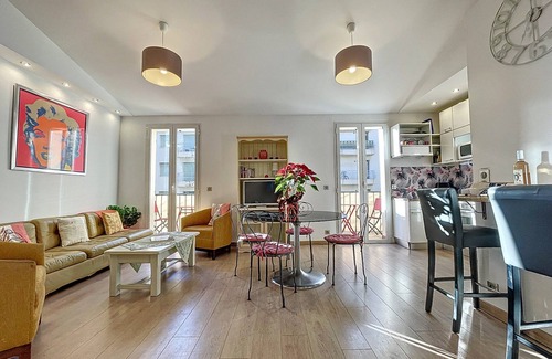 Prado - Republique Apartment | Cannes bright sunny close Ctr 2 BR flat mezzanine balconies Olam Properties