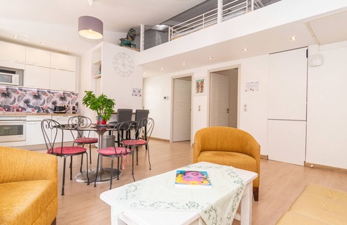 Prado - Republique Apartment | Cannes bright sunny close Ctr 2 BR flat mezzanine balconies Olam Properties