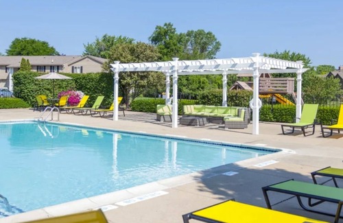 Canton Apartment | Canton Centrally Located - Pool, Gym, Playscape, Balcony Overlooking River