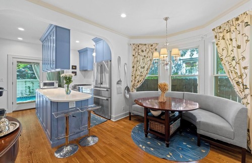 Hancock House | Central Austin home with private pool and hot tub