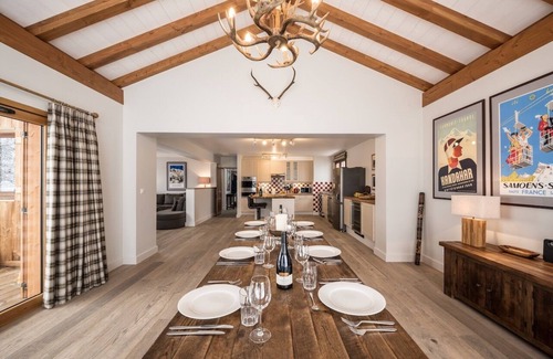 Les Allues Ski Chalet | Chalet Bleu, large Meribel ski chalet, sleeps 10, superb living area to relax in