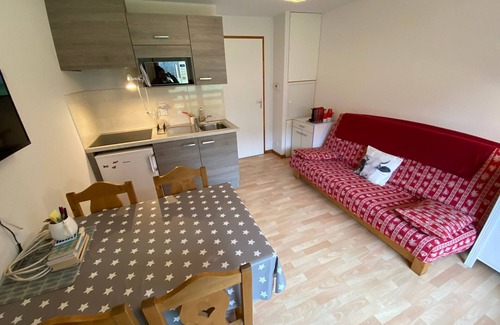La Chapelle-d'Abondance Apartment | Charming Studio Near Ski Slopes with Mountain View, Parking, and Balcony