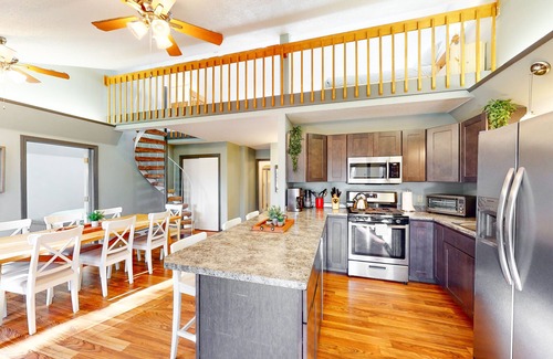 North Troy House | Charming dog-friendly riverside escape with deck, firepit & EV charger