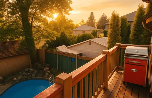 Saanich East House | Charming "Melrose Place" w Pool, Deck & Grill