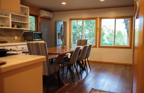 Bass Lake Cabin | chic old style cabin, forest suite & dome lake front. Private beach and own dock