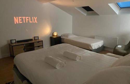 Poitiers Apartment | CINELOFT Gare, Cinema, PS5, Air Conditioning, Massage, Netflix, Prime Video