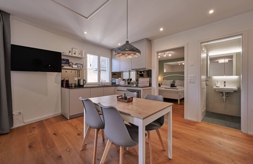 Unterseen Apartment | City Center Apartment with Mountain View, Historic Building, Old Town