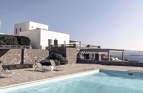 Parikia Villa | Cliff Villa Paros, 115sq.m | Panoramic sea view | Shared Pool |Spacious Terraces