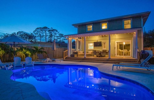Jacksonville Beach House | Coastal Beach Retreat w/Heated Pool, Putting Green