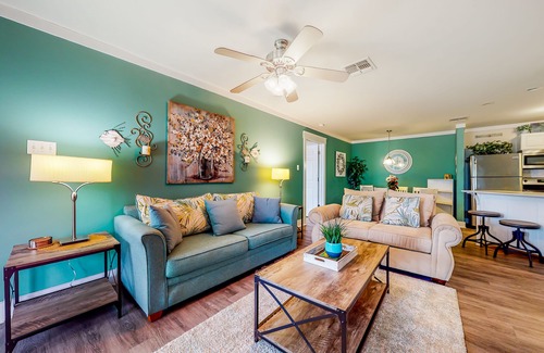 Port Aransas Condo | Coastal dune front condo with balcony, AC, pool, hot tub, & beach boardwalk