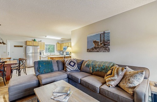 Big Horn Condo | Comfortable Big Sky condo with deck, W/D & WiFi - across the street from lift