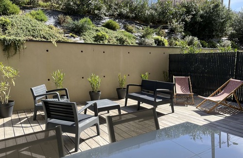 Cargese Apartment | Comfortable ground floor apartment with covered terrace and wooden terrace