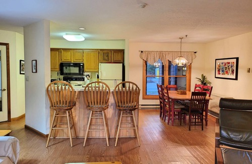 North Woodstock Condo | Comfy 1st floor, on river. pool/fitness center, pet-friendly. D0211 by LRS