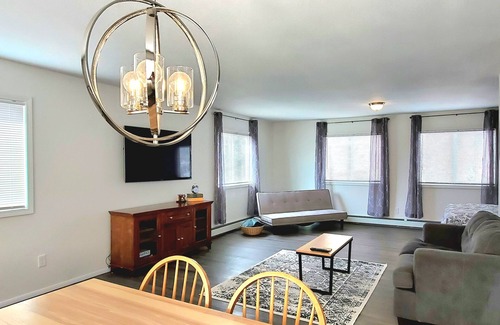 Sand Lake Apartment | Corner studio with full kitchen, 800 sq ft- Sunny views include Mt. Susitna