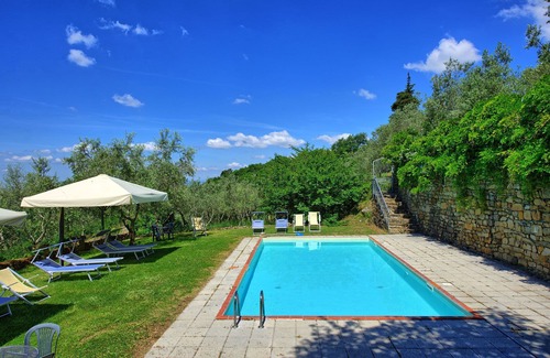 Greve in Chianti Apartment | Cosy apartment with pool, WIFI, TV, patio, pets allowed, panoramic view, close to Greve In Chianti