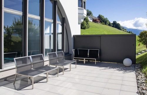 Falera Apartment | Cosy apartment for 4 guests with pool, WIFI, TV, balcony and panoramic view