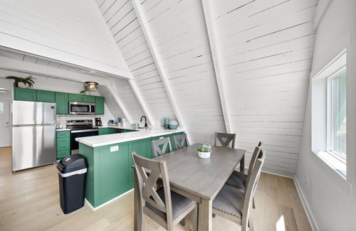 Surfside Beach House | Cozy A-frame with Gulf View, Yard & Fire Pit