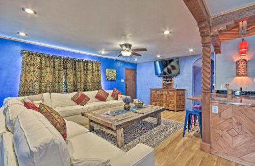 El Prado House | Cozy Blue Adobe with Steam Room 2 Mi from Taos!