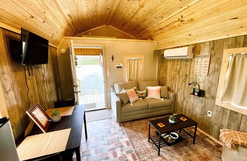 Jerusalem Cabin | Cozy cabin features features queen pullout and twin in loft. Pet friendly