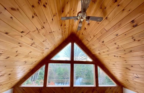 Saranac Lake House | Cozy Secluded Lakefront Chalet With Hottub & Mountain Views