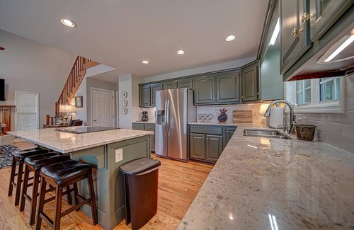 Hayesville House | Creekfront Hayesville retreat w/wrap-around porch and views!