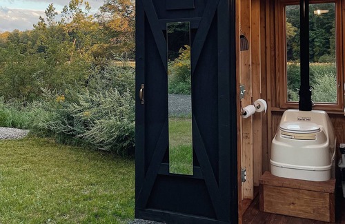 Davenport Cabin | Creekside of the moon modern A-frame camp