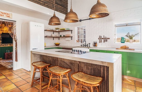 Pioneertown House | Curated Wild West Cabin w Private Saloon, Hot tub/Pool, Downtown Pioneertown!