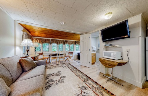 Lincoln Cabin | Cute Riverfront Cabin in Great Location w/Shared Pool, Kitchenette, & Free WiFi