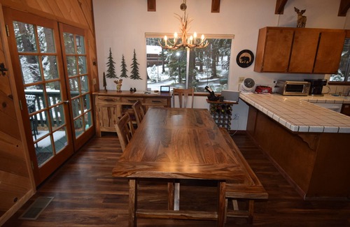 Dorrington Cabin | Dave's Den large game room loft, enjoy the large trees, swimming pool, adventure