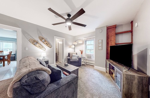 East Haven  Rutland County House | Dog-friendly 2-story duplex near Pico & Killington with firepit, deck, W/D, & AC