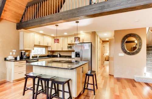 Black Butte Ranch House | Dog-friendly A-frame-inspired home on 1/2 acre with pools, hot tubs & sauna