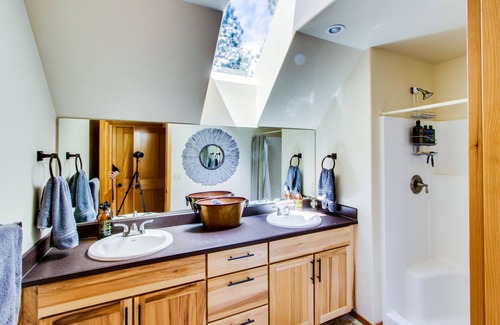 Black Butte Ranch House | Dog-friendly A-frame-inspired home on 1/2 acre with pools, hot tubs & sauna