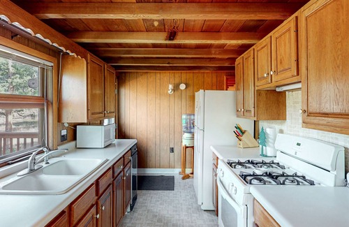 Lyons Cabin | Dog-friendly cabin with spacious deck, fireplace, & private W/D