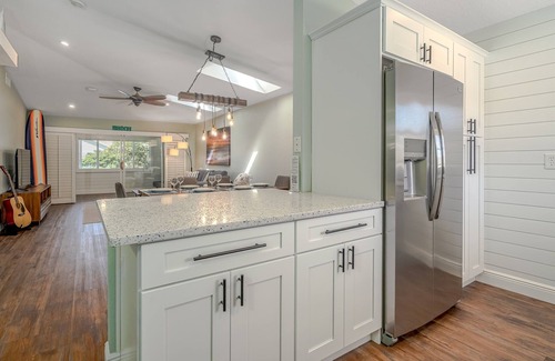 New Smyrna Beach House | Dog Friendly Home w/Private Fenced Yard, Garage & Fire Pit! STEPS to the Beach!