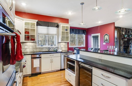 Blakeslee House | Dog-friendly house near skiing with fireplace, upscale kitchen & pool access