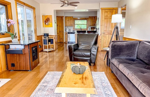 Minocqua House | Dog-friendly lakeside charmer with deck, dock access, & wood-burning fireplace