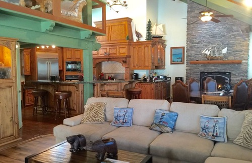 Bass Lake House | Dog-friendly, lake view home with a boat slip, three decks, & WiFi