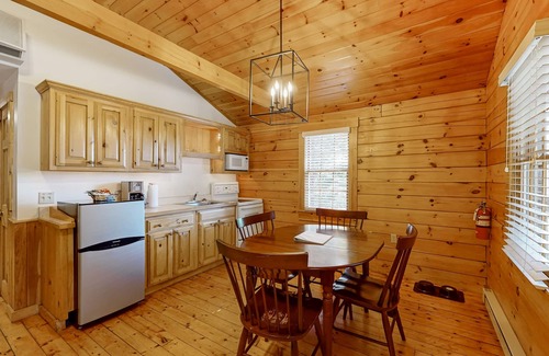 Northport Cabin | Dog-friendly nature lovers retreat with fireplace, WiFi, AC & playground