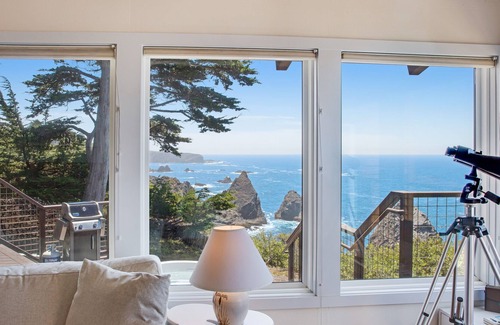 Albion Cabin | Dog-Friendly, Oceanfront Home w/Private Hot Tub, Deck, WiFi, & Spectacular Views