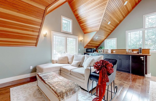 Wolfeboro Apartment | Dog-friendly studio with kitchenette, W/D, firepit, & hot tub access