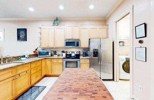 Crescent Beach House | Dog-friendly home with balconies, foosball, pool access, & W/D - steps to beach