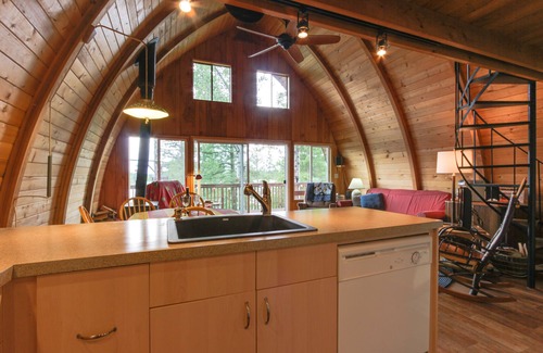 Clarksville Cabin | Dog-friendly waterfront cabin w/dock, boat slip, patio, deck & mountain views
