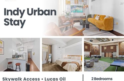 Mile Square Apartment | Downtown Indy 2BR - Stadium, Convention - Arcade Games - Skywalk