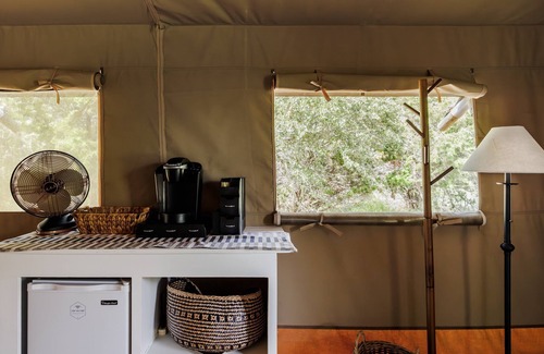 Hays County Condo | Dripping Springs Homestead - Safari Tent + Recreational Pavilion