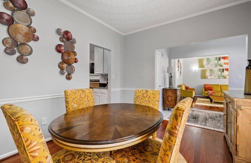 Varina House | Elegant Retreat: Spacious with Outdoor Fireplace