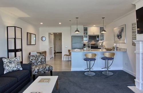 Boyne City Condo | Elevated Lake Charlevoix Views | Private Balcony & Beach Access | Fireplace |