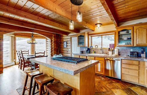 Summit Park Cabin | Enchanting mountain escape with hot tub, fireplace, deck, W/D & incredible views