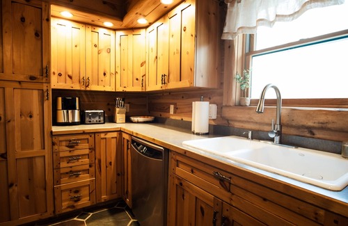 Petoskey House | Family Cabin - Indoor Hot Tub, Rec Room, Rock Wall, Indoor Swingset, Arcade
