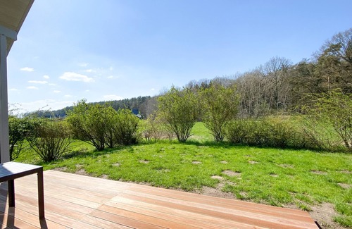 Muritz House | Ferienhaus Wiesengeflüster W10 mit Sauna, Kamin und Garten